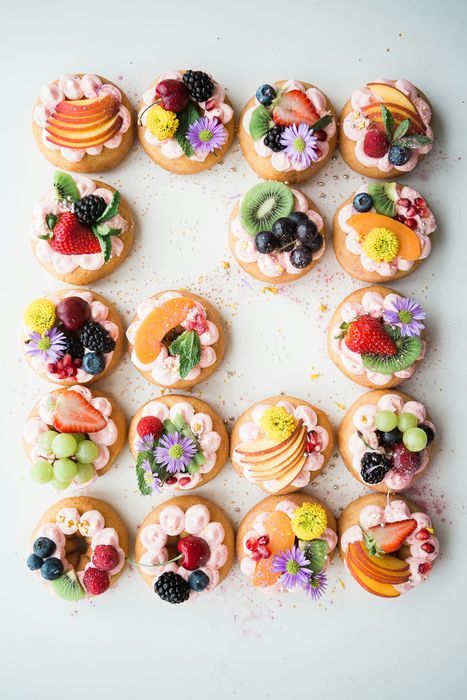 Fruit-topped celebration desserts